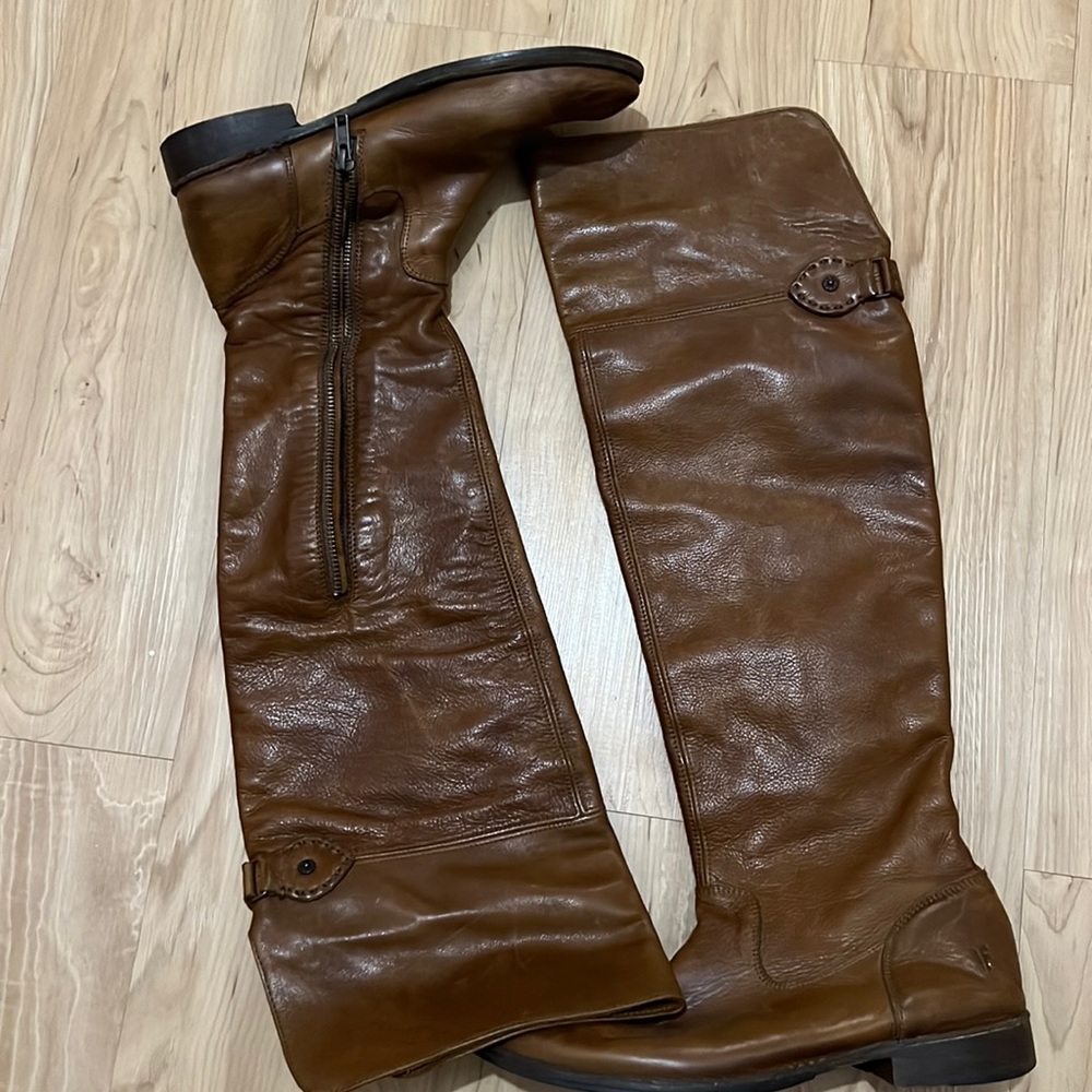 Frye over the knee boots leather is soft well kept